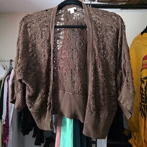 Apt. 9 Brown Open-Knit Cardigan